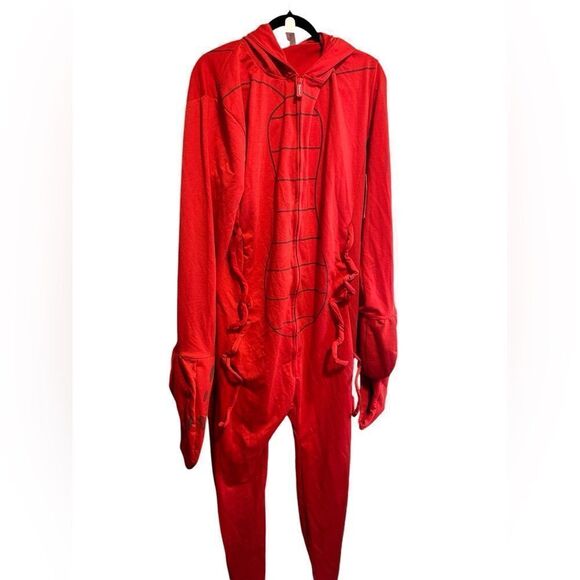 NWT Tipsy Elves Unisex Red Lobster Halloween Costume One Piece Jumpsuit Full Zip - Picture 9 of 11